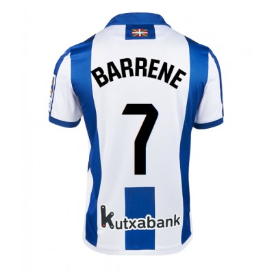 Fotbalové Dres Real Sociedad Ander Barrenetxea #7 Domácí 2024-25 Krátký Rukáv Fotbalové Dres Real Sociedad Ander Barrenetxea #7 Domácí 2024-25 Krátký Rukáv